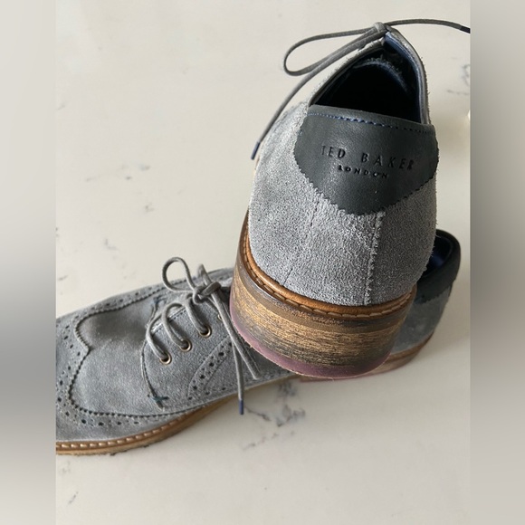 Ted Baker of London Prycces Gray Nubuk Leather Wingtip Oxford - Picture 5 of 8